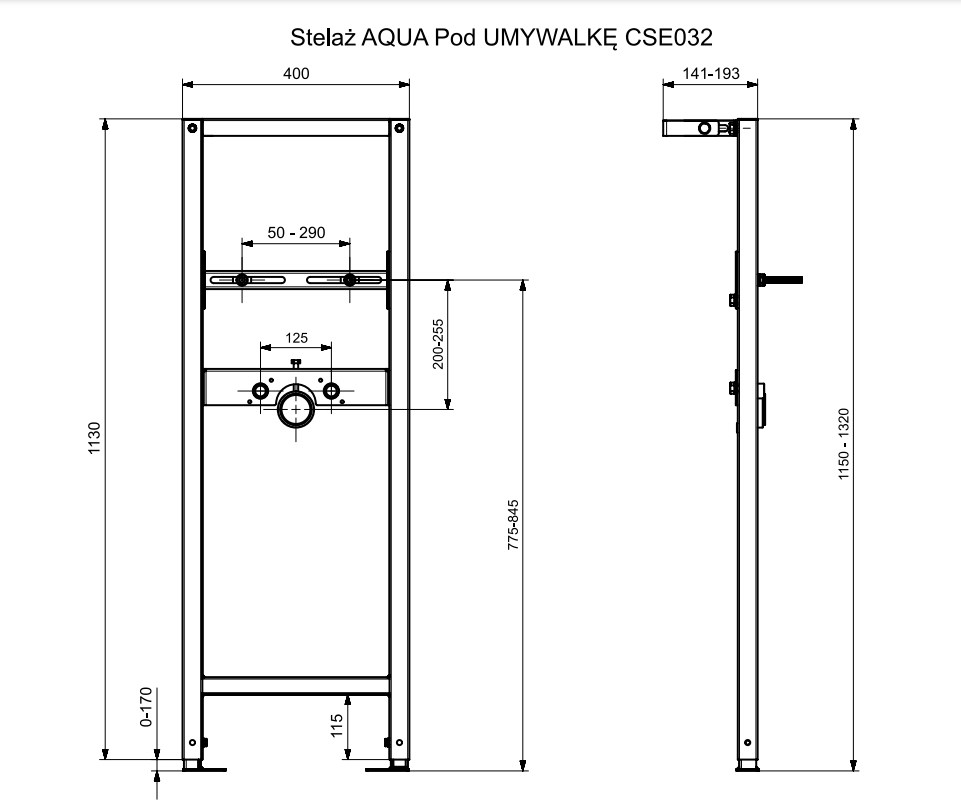 Инсталляция для раковины Cersanit Aqua 63386 монтажная рама фото №2