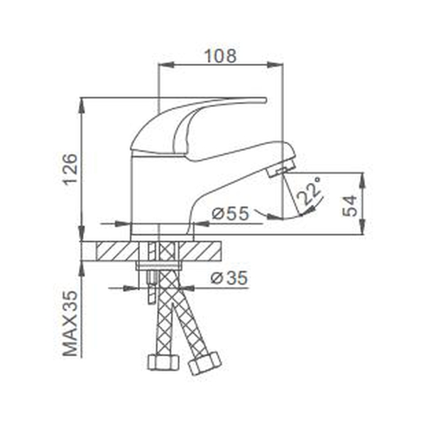 Смеситель для умывальника (раковины) Frap H02 F1002-В хром силумин фото №2