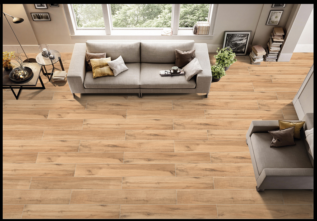 Плитка керамогранит 120х20 Azario Maple Beige светло-коричневая фото №8