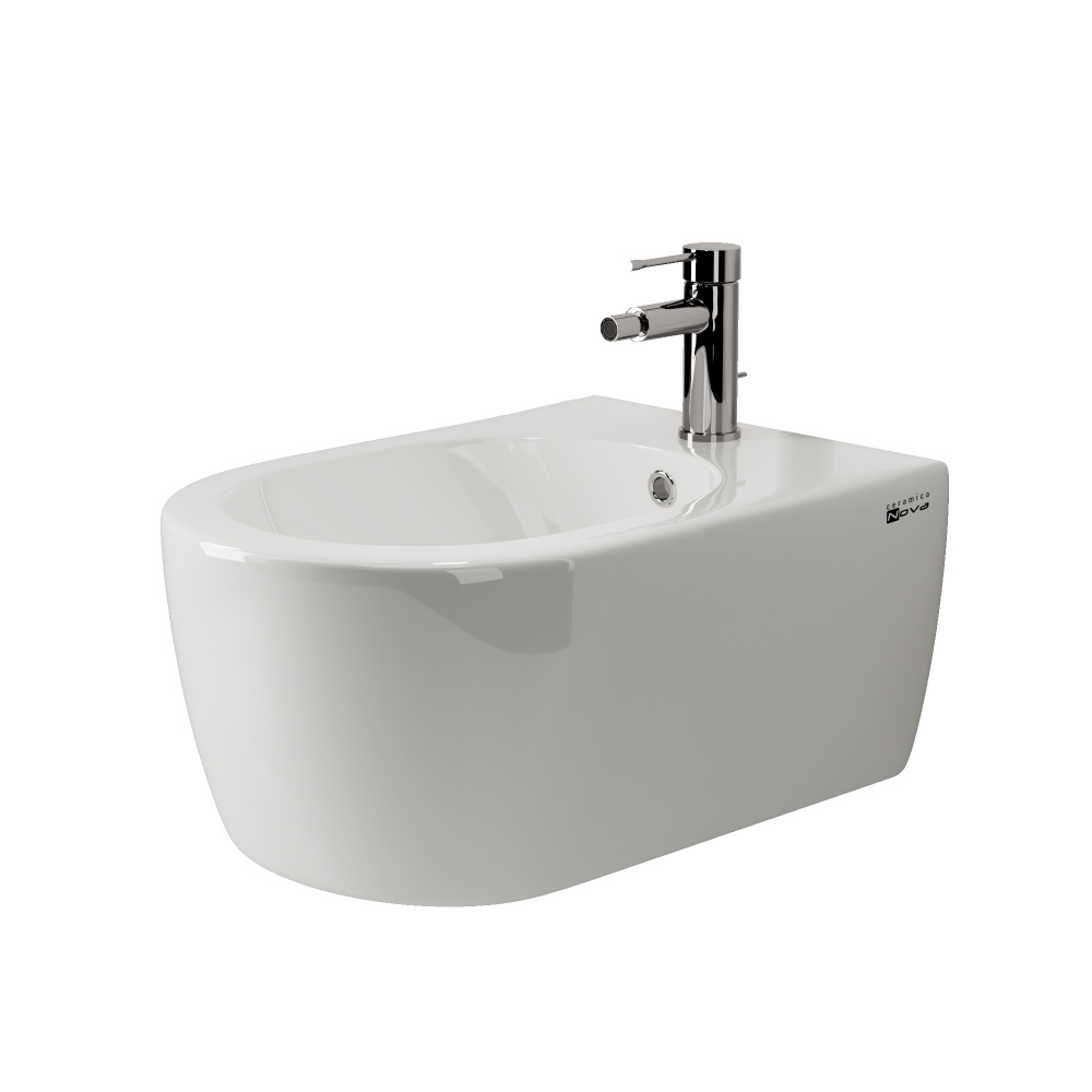 Биде подвесное Ceramica Nova Simple CN1303 белое фарфор фото №1