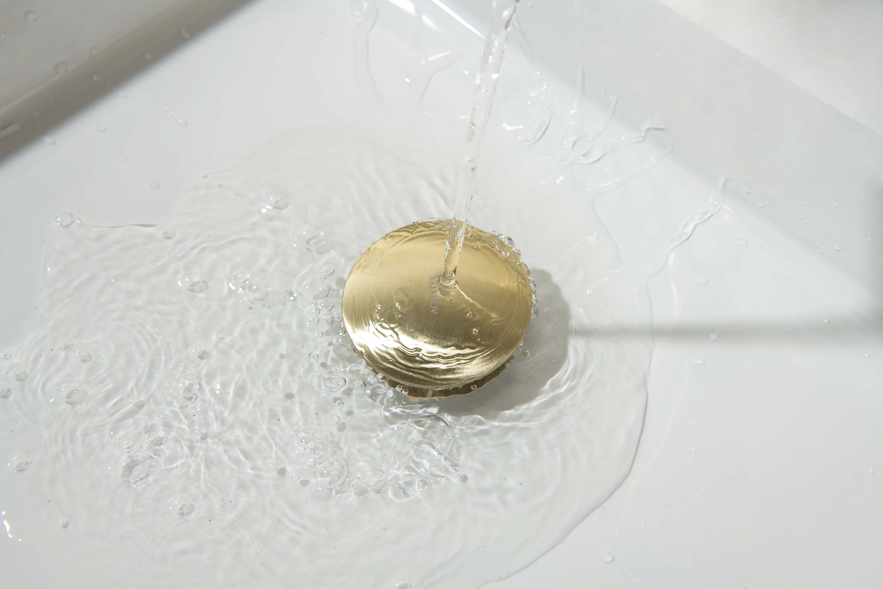 Донный клапан 1 1/4" Aquatek AQ6003PG шлиф. золото фото №5