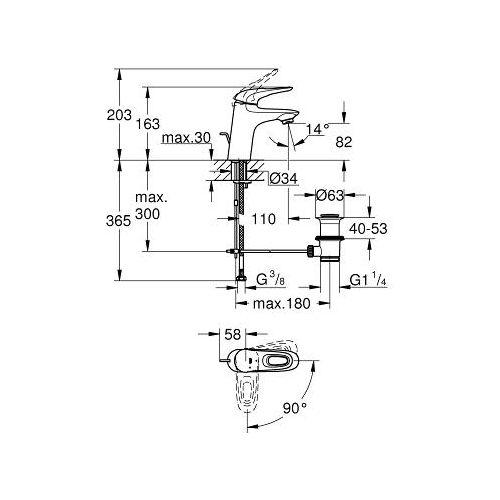 Смеситель для умывальника (раковины) Grohe Eurostyle New 23374LS3 хром латунь фото №4