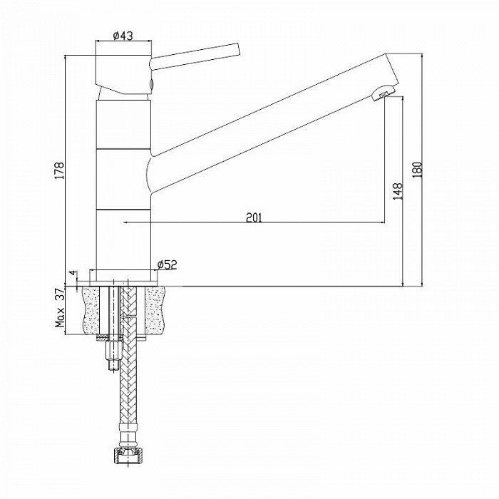 Смеситель для кухни (мойки) Iddis Velikan VL5WBSGi05 белый латунь фото №3