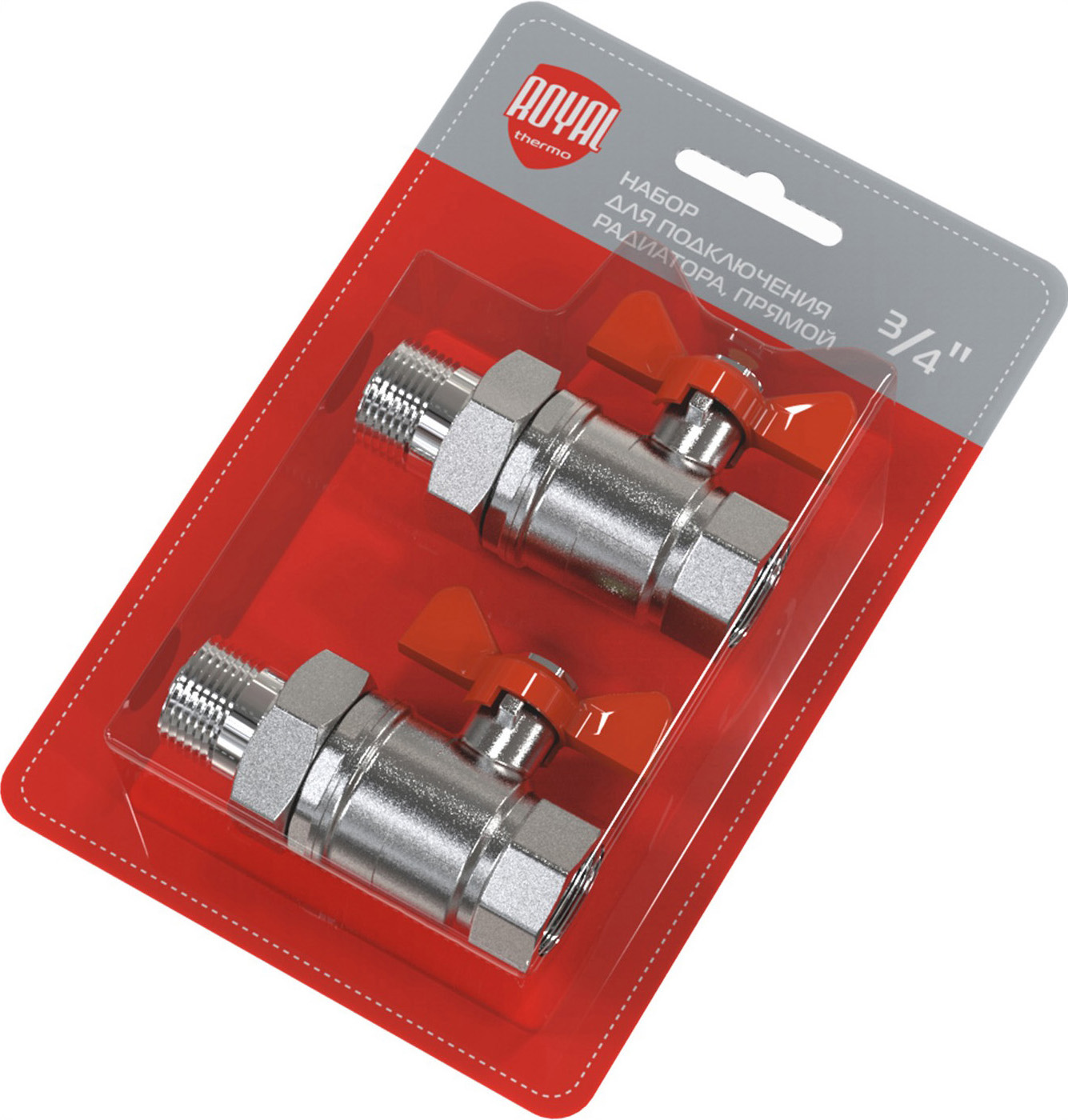 Набор для подключения радиатора Royal Thermo 3/4" прямой RTO 07.076 фото №1