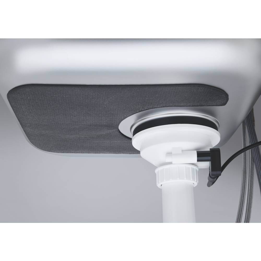 Мойка для кухни Grohe K400 45-S 86/50 31566SD0 прямоуг. 86х50 глуб. 18,5см (толщ.0,8мм) вып. 3 1/2" (врезная) крыло универсал хром фото №6