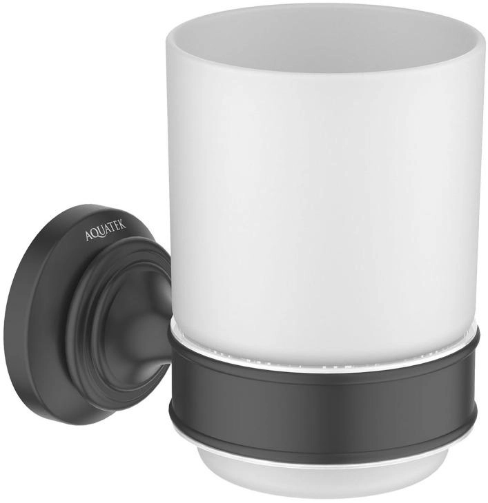 Держатель для стакана латунь/стекло Aquatek Классик AQ4504MB чёрный фото №1