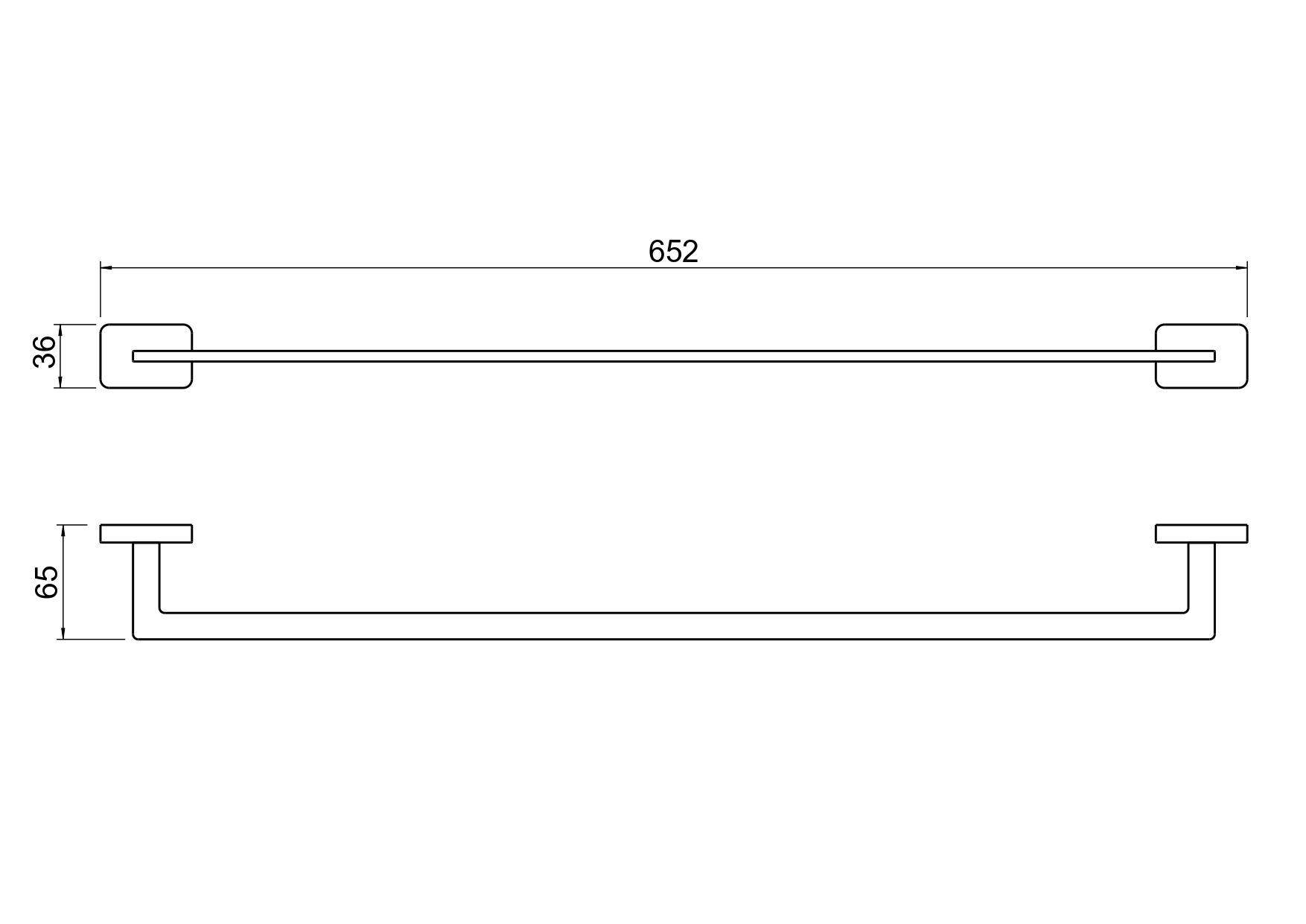 Полотенцедержатель штанга 65 см Aquatek Либра AQ4314MB чёрный фото №6