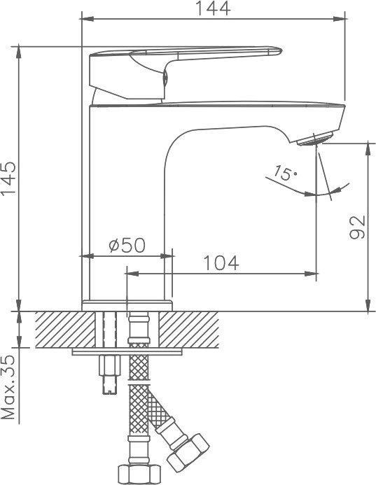 Смеситель для умывальника (раковины) Haiba HB563 HB10563 хром латунь фото №2