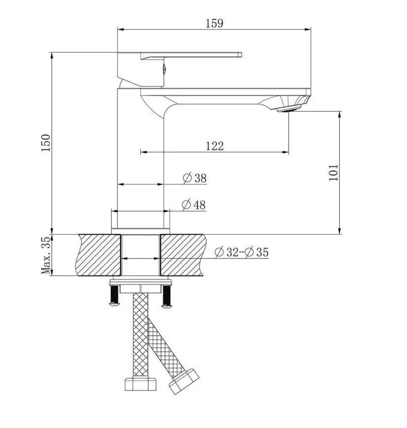 Смеситель для умывальника (раковины) Haiba HB639 HB10639 хром латунь фото №2