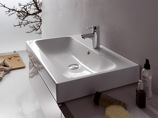 Раковина (умывальник) Geberit iCon 75 подвесная, полувстраиваемая 124075000 фото №2