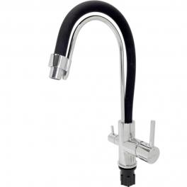 Смеситель для кухни (мойки) Ledeme L4755-2 с переключ.для фильтра питьевой воды чёрный латунь