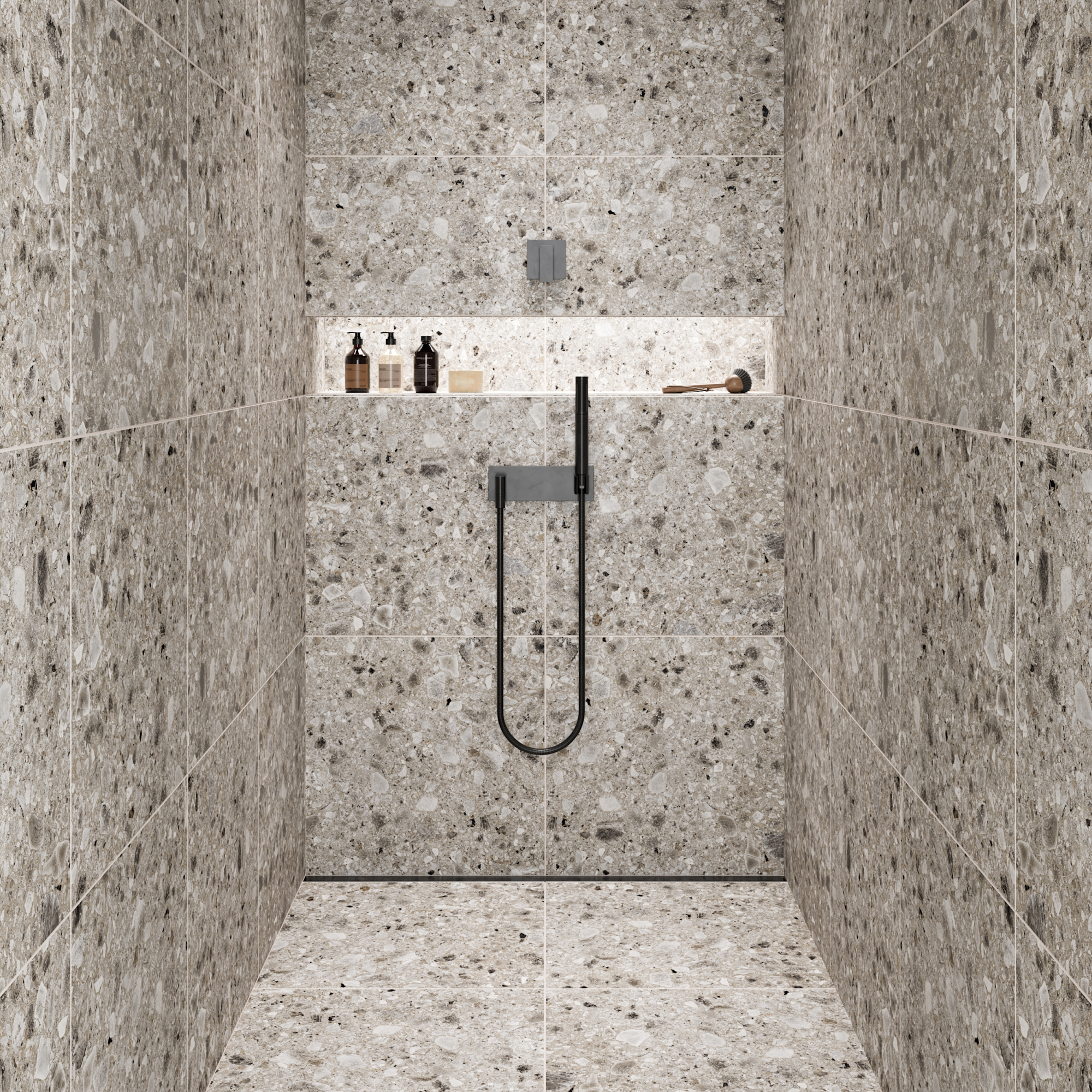 Плитка керамогранит 60х60 Kerranova Terrazzo светло-серая фото №11