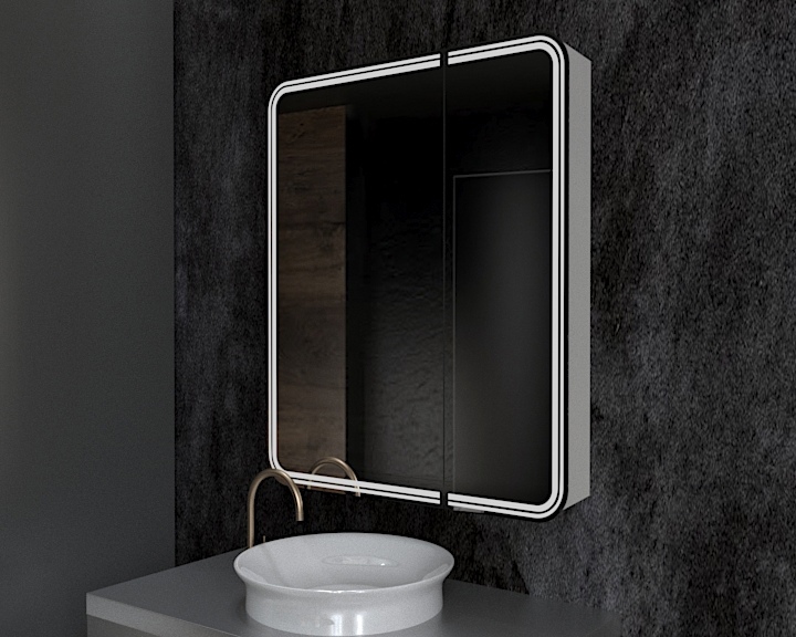 Зеркало-шкаф Azario Adriana 70 белое LED подсветка CS00069511 фото №1