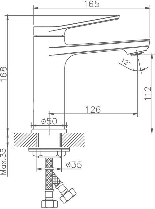 Смеситель для умывальника (раковины) Haiba HB572 HB10572 хром латунь фото №3