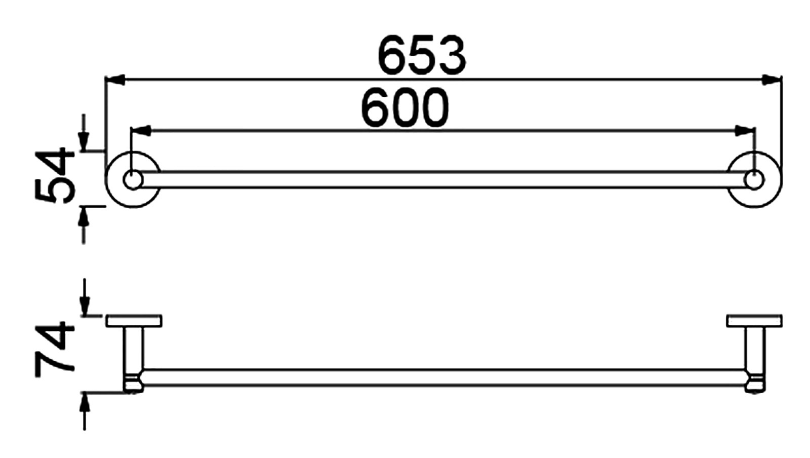Полотенцедержатель штанга 65,3 см Timo Saona 13053/00 хром фото №5