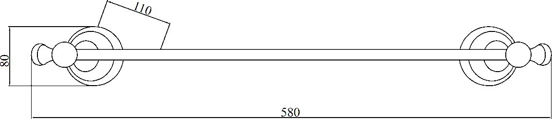 Полотенцедержатель штанга 58 см Boheme Provanse 10802 бронза фото №3