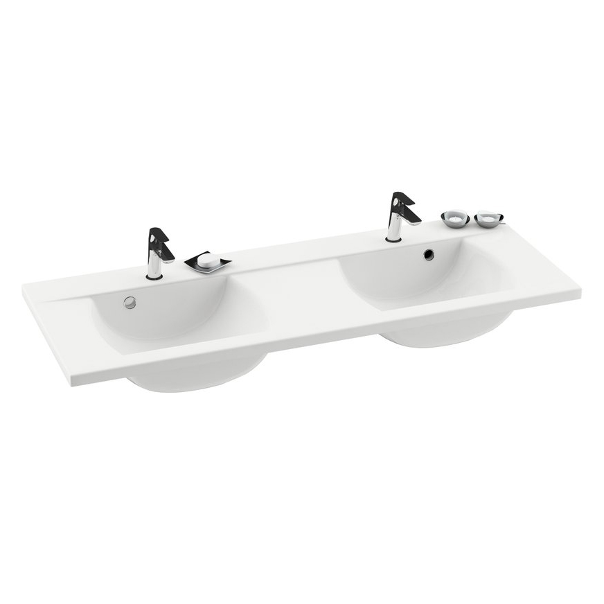 Раковина (умывальник) Ravak Classic 130 полувстраиваемая XJD01113000 две чаши фото №1