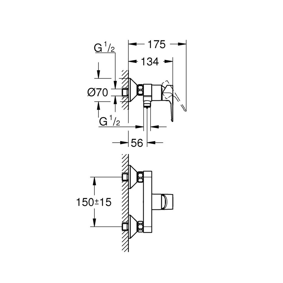 Смеситель для душа Grohe Start Loop 23354001 хром латунь фото №8