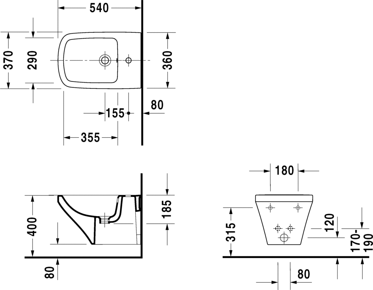 Биде подвесное Duravit DuraStyle 2282150000  фото №3