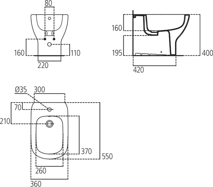 Биде напольное Ideal Standard Tesi T354001 белое фарфор фото №5
