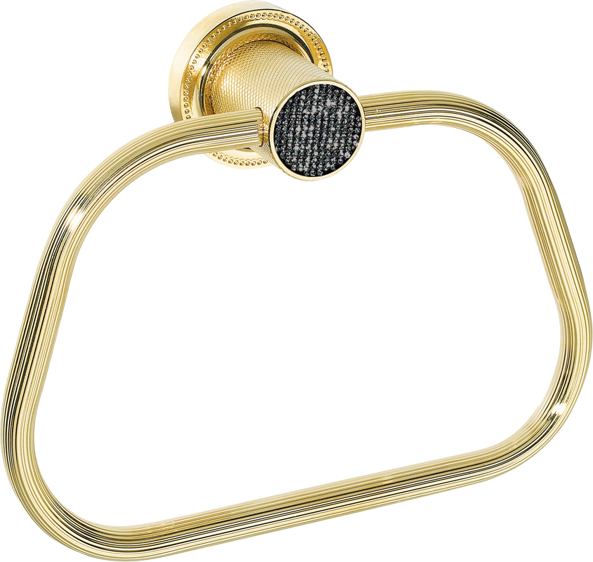 Полотенцедержатель кольцо Boheme Royal Cristal 10925-G-B золото фото №1