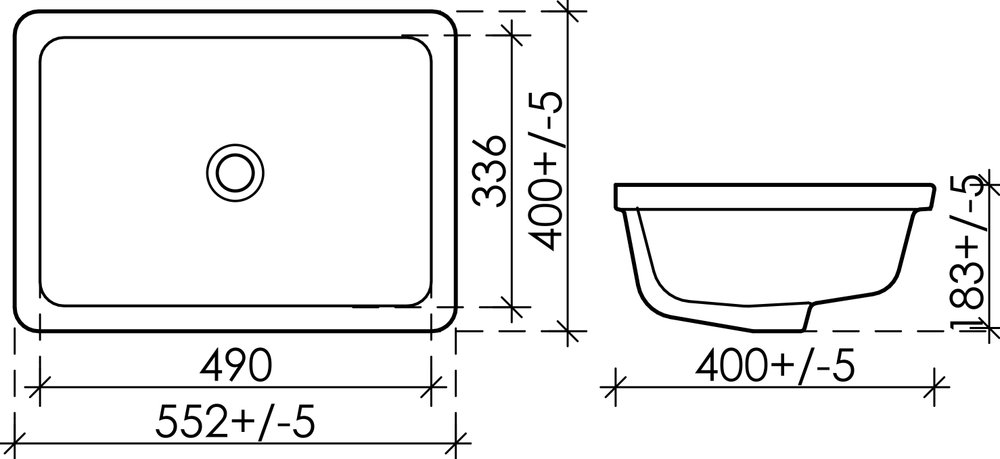 Раковина (умывальник) Ceramica Nova Element 55 встраиваемая снизу CN6045 фото №6