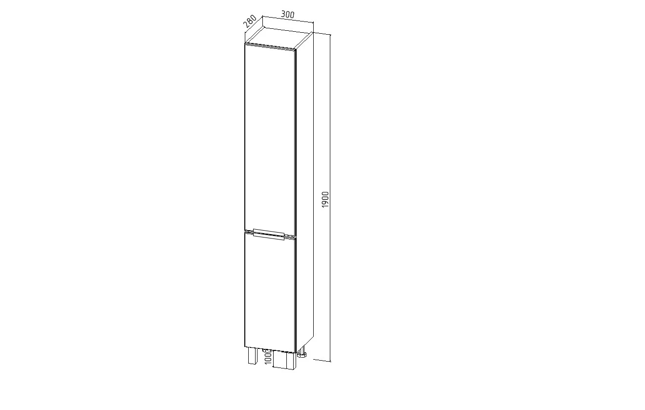 Шкаф-пенал Viant Берлин 30 напольный цемент VBER300C-PEN фото №6