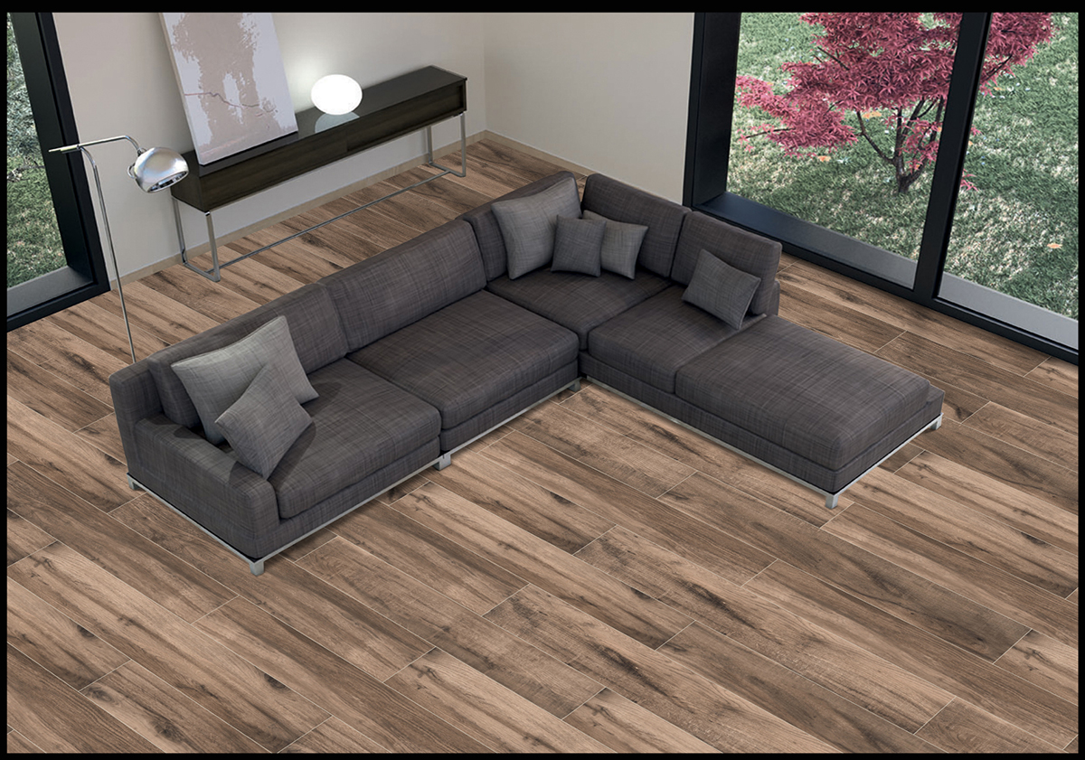 Плитка керамогранит 120х20 Azario Maple Coffee коричневая фото №10