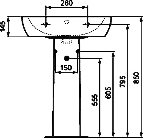 Раковина (умывальник) Ideal Standard Tempo 60 см подвесная T056401 фото №7