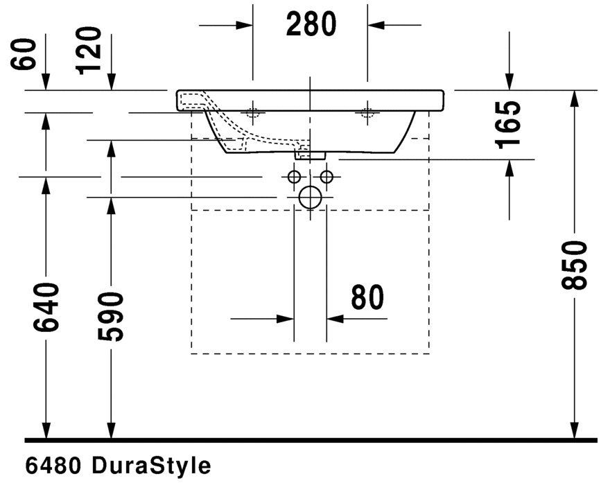 Раковина (умывальник) Duravit DuraStyle 65см полувстраиваемая 2320650000 фото №10