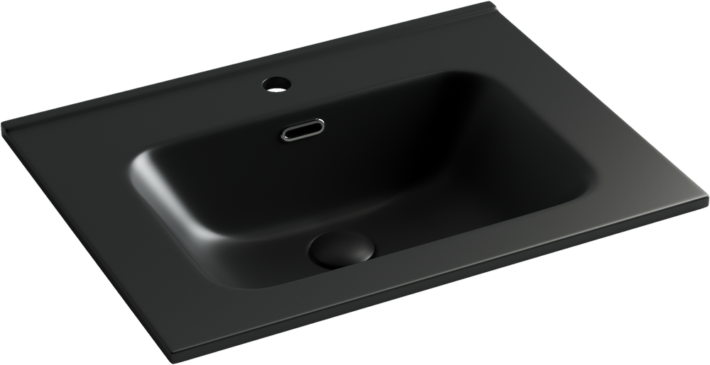 Раковина (умывальник) Ceramica Nova Element 61 чёрная полувстраиваемая CN7001MB фото №1