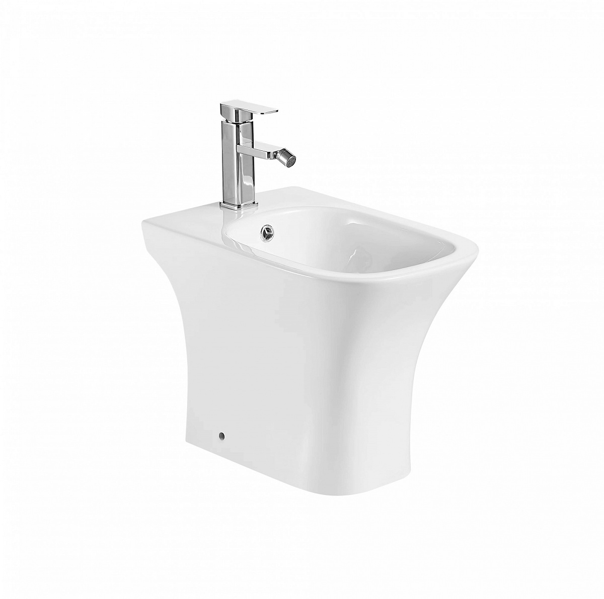 Биде напольное Azario Fretta Square AZ-1215C белое фаянс фото №1