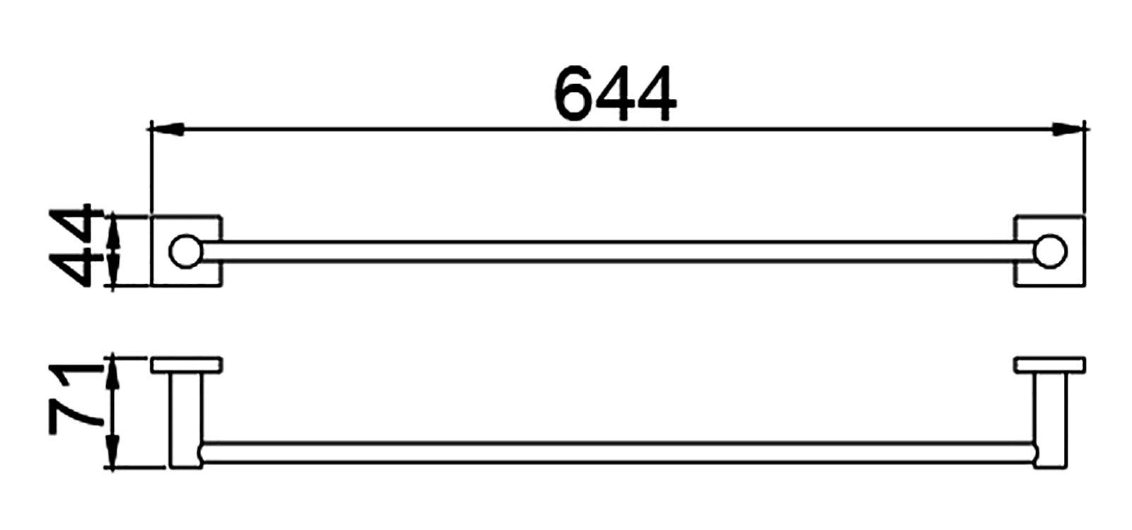Полотенцедержатель штанга 64,4 см Timo Selene 12053/03 чёрный фото №6