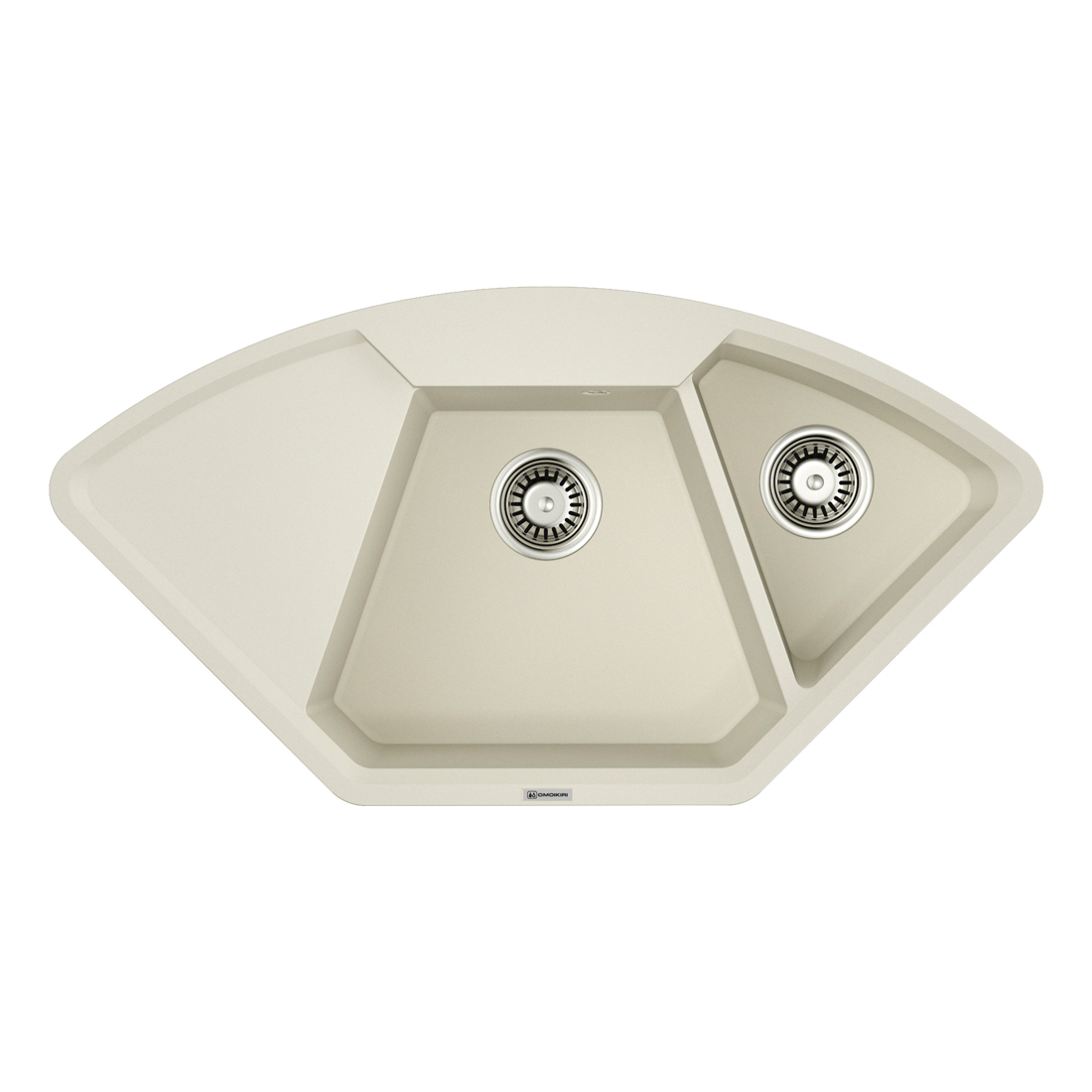 Мойка для кухни Omoikiri Yonaka 98-C-PA 4993712 трапеция 98х51 глуб. 23см (толщ.10мм) вып. 3 1/2" (врезная) крыло слева пастила фото №1