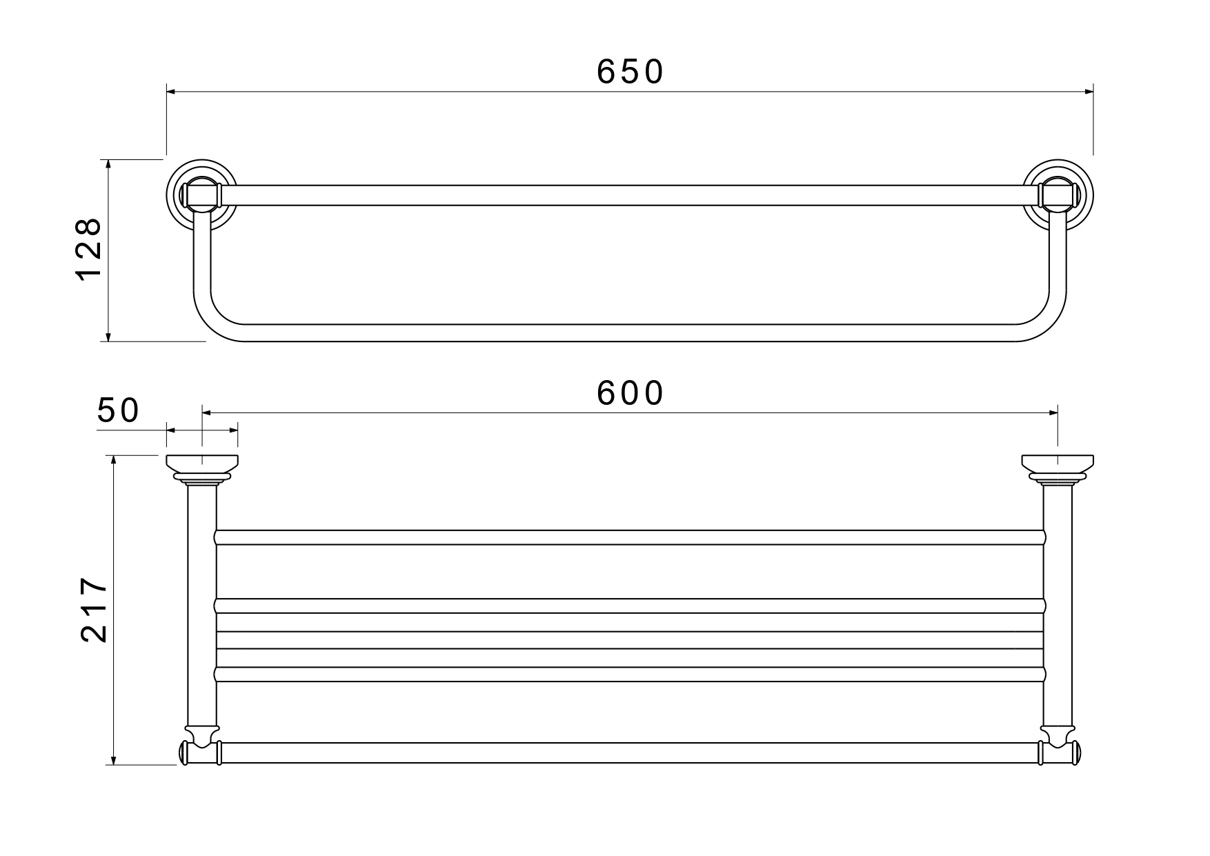 Полка для полотенец латунь Aquatek Классик золото AQ4515PG фото №6