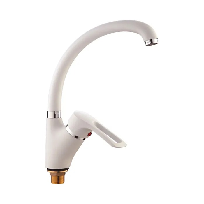 Смеситель для кухни (мойки) Loffrey H825 LF85925Н белый цинк фото №1