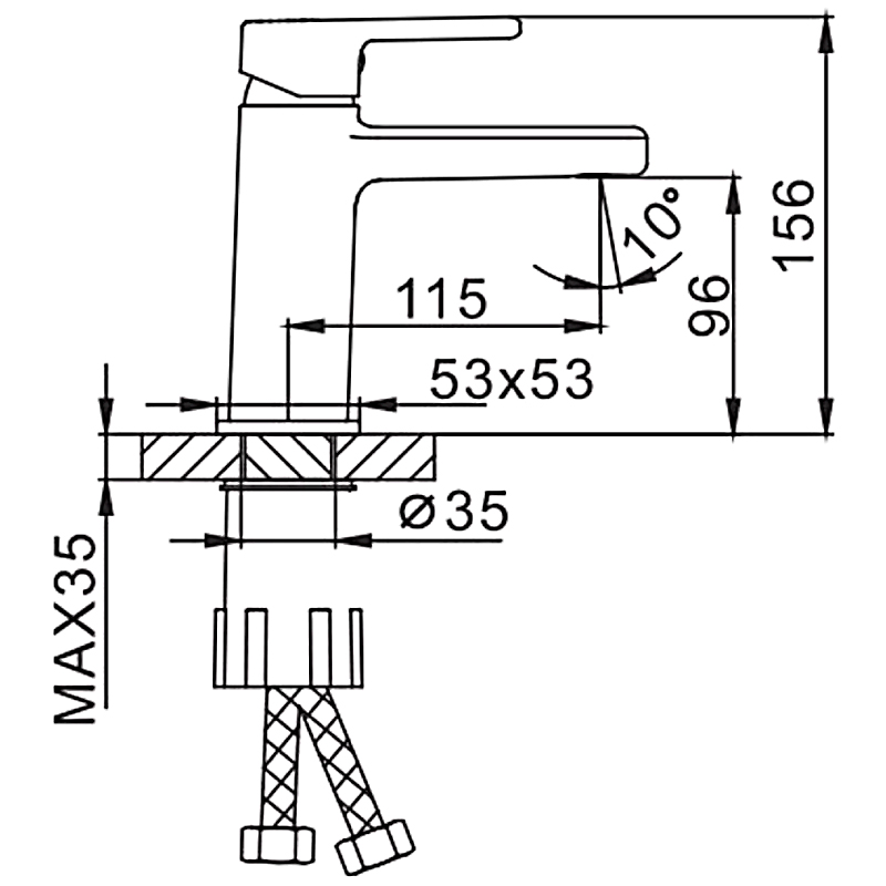 Смеситель для умывальника (раковины) Frap H60 F1060 хром латунь фото №2