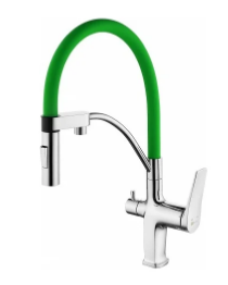 Смеситель для кухни (мойки) Lemark Comfort LM3074C-Green с переключ.для фильтра питьевой воды гибкий излив хром латунь