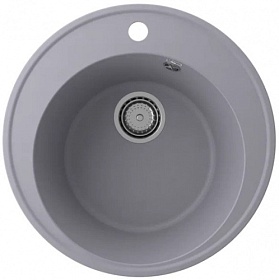 Мойка для кухни Ulgran Quartz Nora 485 Nora 485-05 круглая 48,5х48,5 глуб. 18см вып. 3 1/2" (врезная) бетон