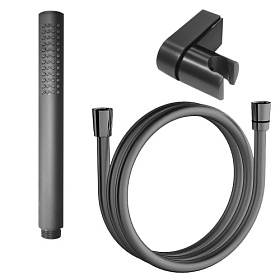 Душевая лейка с шлангом и держателем Azario CS00088965 графит Водяной