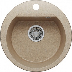 Мойка для кухни Polygran Atol ATOL-460.302 круглая 46х46 глуб. 20см вып. 3 1/2" (врезная) песочная