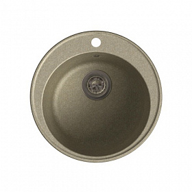 Мойка для кухни Granfest Quarz GF-Z08-302 круглая 48х48 глуб. 18см вып. 3 1/2" (врезная) песочная