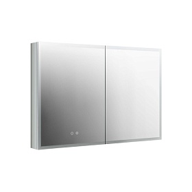 Зеркало-шкаф Aquatek 100 хром с подогревом LED подсветка AQ7103B-MLC
