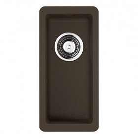 Мойка для кухни Omoikiri Kata 20-U-DC 4993374 прямоуг. 20х42 глуб. 14,7см (толщ.10мм) вып. 3 1/2" (подстольная) темный шоколад