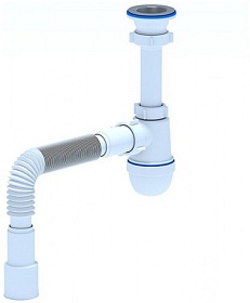Сифон для мойки вып. 1 1/2" х 40 АНИ Пласт с гофрой 40х40/50 C0115 Водяной