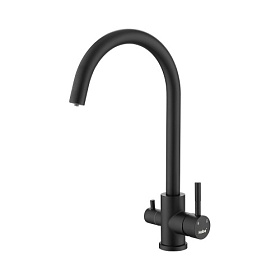 Смеситель для кухни (мойки) Haiba HB819-7 HB76819-7 с переключ.для фильтра питьевой воды чёрный нерж. сталь
