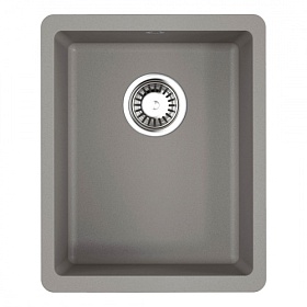 Мойка для кухни Omoikiri Kata 34-U-GR 4993383 прямоуг. 34х42 глуб. 17см (толщ.10мм) вып. 3 1/2" (подстольная) leningrad grey