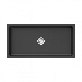 Мойка для кухни Omoikiri Mikura 91-BL 4997087 прямоуг. 91х46 глуб. 21,5см вып. 3 1/2" (врезная, фронтальный монтаж) чёрная