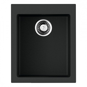 Мойка для кухни Omoikiri Bosen 41-BL 4993141 прямоуг. 41х50 глуб. 23,4см (толщ.10мм) вып. 3 1/2" (врезная) чёрная