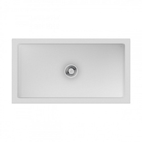 Мойка для кухни Omoikiri Mikura 83-WH Glossy 4993259 прямоуг. 84х46 глуб. 23см вып. 3 1/2" (врезная, фронтальный монтаж) белая Водяной